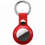 Leather Key Ring Kryt na AirTag Red