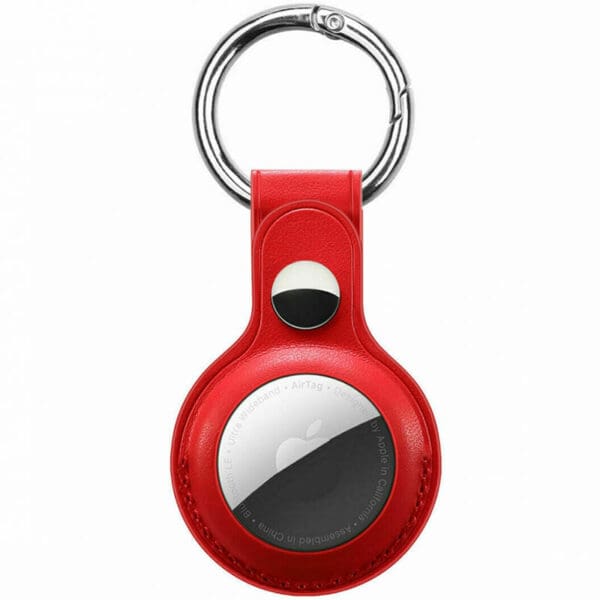 Leather Key Ring Kryt na AirTag Red