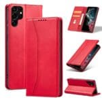 Magnet Fancy Card Wallet Card Stand Red Kryt Samsung Galaxy S22 Ultra