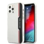 Mercedes AMG AMHCP12MTVLBR Transparent Electroplate Vertical Kryt iPhone 12/12 Pro