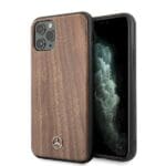 Mercedes MEHCN58VWOLB Hard Brown Wood Line Walnut Kryt iPhone 11 Pro