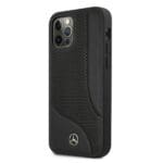 Mercedes MEHCP12LCDOBK Black Leather Perforated Area Kryt iPhone 12 Pro Max