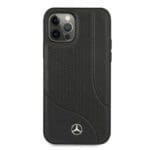 Mercedes MEHCP12LCDOBK Black Leather Perforated Area Kryt iPhone 12 Pro Max