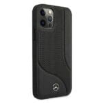 Mercedes MEHCP12LCDOBK Black Leather Perforated Area Kryt iPhone 12 Pro Max