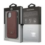 Mercedes MEHCP14MARMRE Red Leather Urban Bengale Kryt iPhone 14 Plus