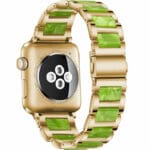 Metal Resin Řemínek Apple Watch SE/11/10/9/8/7/6/5/4/3 (42/41/40/38mm) Gold Green