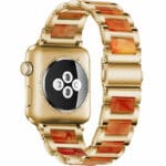 Metal Resin Řemínek Apple Watch SE/11/10/9/8/7/6/5/4/3 (42/41/40/38mm) Gold Orange