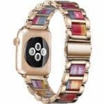 Metal Resin Řemínek Apple Watch SE/11/10/9/8/7/6/5/4/3 (42/41/40/38mm) Rose Rainbow