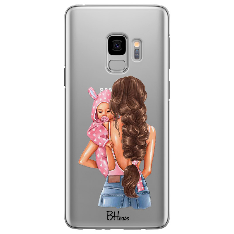 Mother Brunette With Girl Kryt Samsung S9