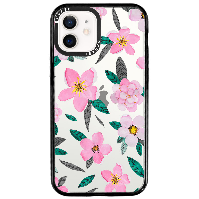 Pink Floral Kryt iPhone 12/12 Pro