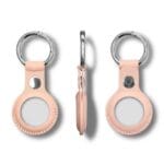 PU Leather Key Ring Keychain Kryt Na AirTag Pink