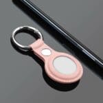 PU Leather Key Ring Keychain Kryt Na AirTag Pink