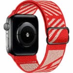 Scrunchie Řemínek Apple Watch SE/11/10/9/8/7/6/5/4/3 (42/41/40/38mm) Gray Red