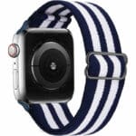 Scrunchie Řemínek Apple Watch SE/11/10/9/8/7/6/5/4/3 (42/41/40/38mm) Stripe Blue White