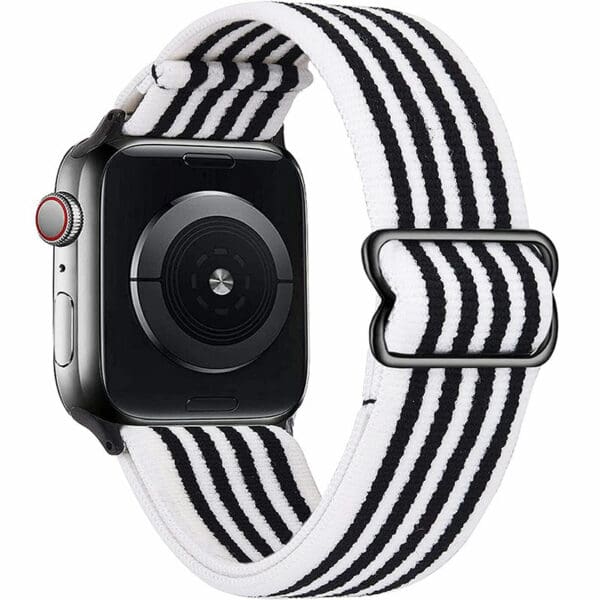 Scrunchie Náramek Apple Watch 41/40/38mm Stripe White Black