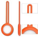 Silicone Flexible Cover Keychain Loop Kryt Na AirTag Orange