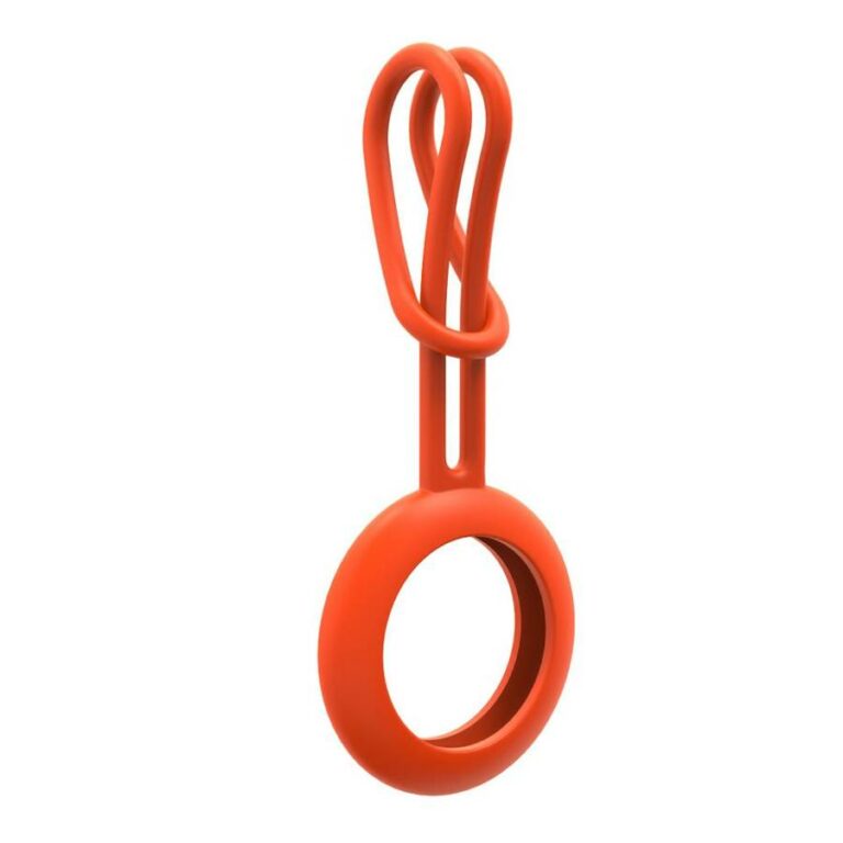 Silicone Flexible Cover Keychain Loop Kryt Na AirTag Orange