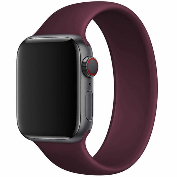 Silikonovy Solo Loop Náramek Apple Watch 45/44/42/Ultra Wine Red