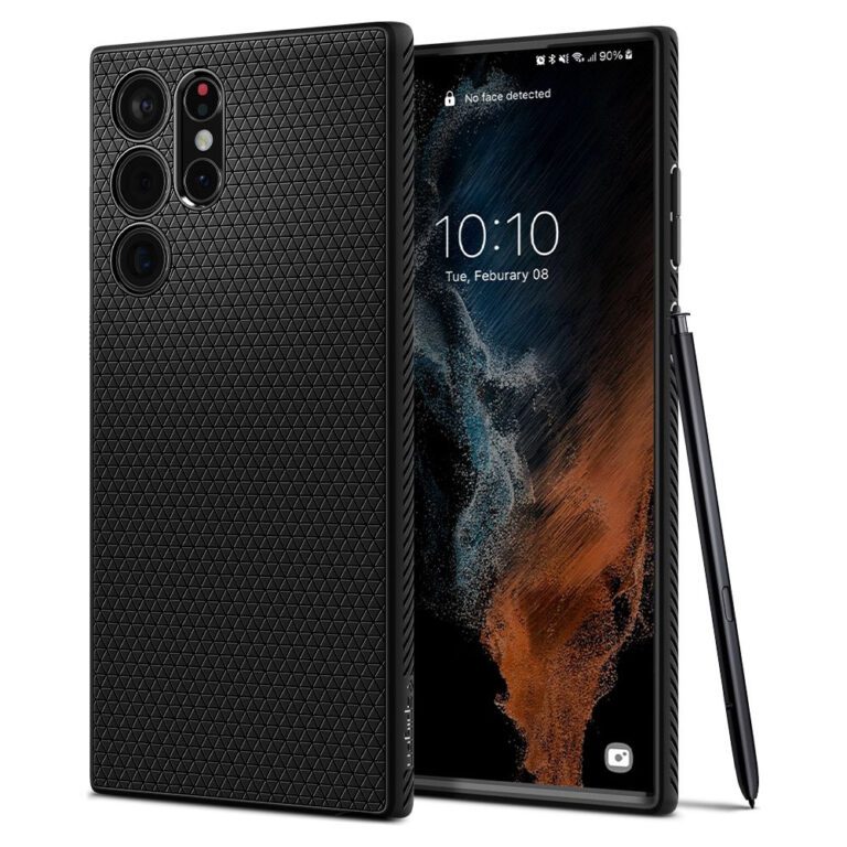 Spigen Liquid Air Matte Black Kryt Samsung Galaxy S22 Ultra