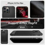 Spigen Rugged Armor MagSafe Matte Black Kryt iPhone 14 Pro Max