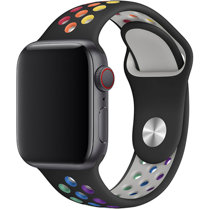 Sport Náramek Apple Watch 45/44/42/Ultra Black/Rainbow Large