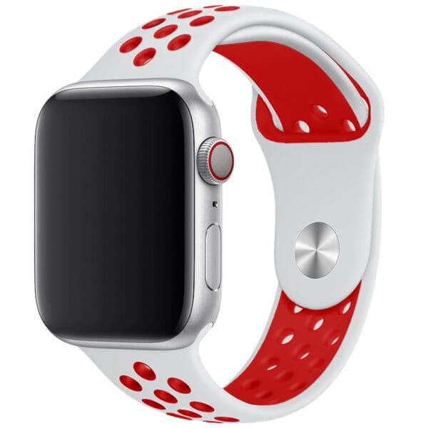 Sport Náramek Apple Watch 45/44/42/Ultra White/Red Large