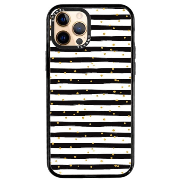 Stripes Gold Black White Kryt iPhone 12 Pro Max