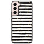Stripes Gold Black White Kryt Samsung Galaxy S22