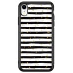 Stripes Gold Black White Kryt iPhone XR
