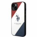 U.S. Polo PU Leather Double Horse Kryt iPhone 14 Plus Red/White/Navy