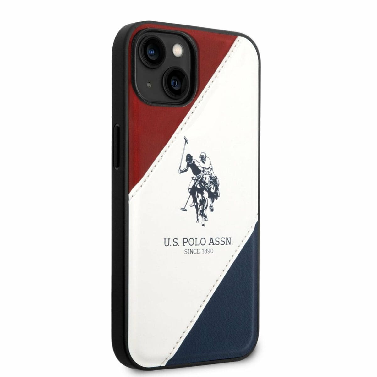 U.S. Polo PU Leather Double Horse Kryt iPhone 14 Plus Red/White/Navy