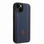 U.S. Polo PU Leather Stitched Lines Kryt iPhone 14 Plus Navy