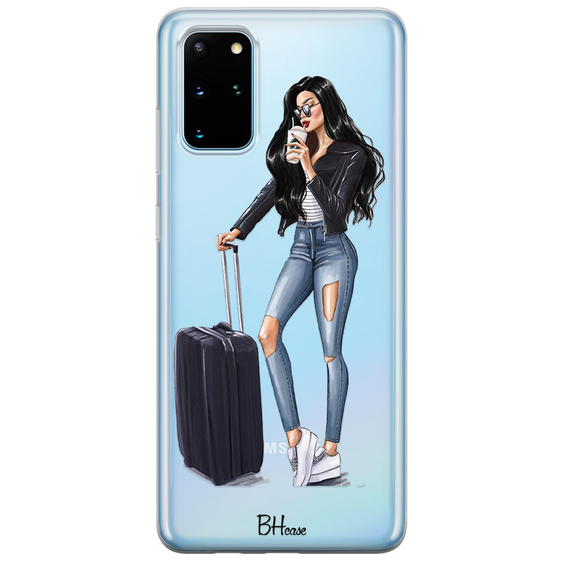 Woman Black Haired With Baggage Kryt Samsung S20 Plus