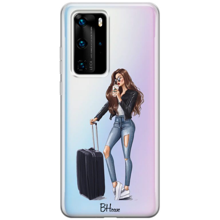 Woman Brunette With Baggage Kryt Huawei P40 Pro