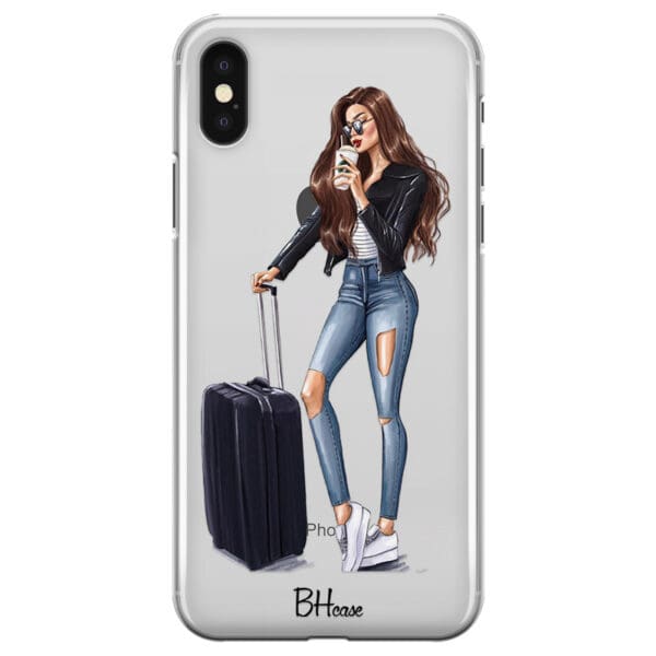 Woman Brunette With Baggage Kryt iPhone X/XS