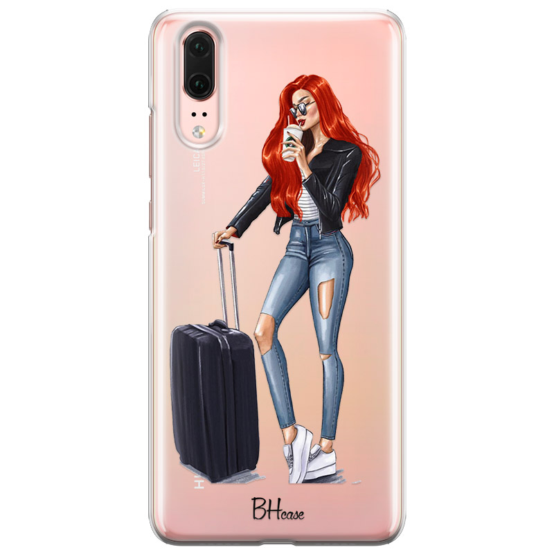 Woman Redhead With Baggage Kryt Huawei P20
