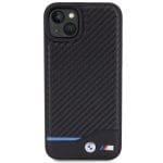 BMW BMHCP15M22NBCK Black Leather Carbon Kryt iPhone 15 Plus