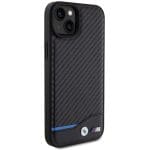 BMW BMHCP15M22NBCK Black Leather Carbon Kryt iPhone 15 Plus