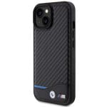 BMW BMHCP15S22NBCK Black Leather Carbon Kryt iPhone 15