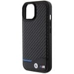 BMW BMHCP15S22NBCK Black Leather Carbon Kryt iPhone 15