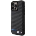 BMW BMHCP15X22NBCK Black Leather Carbon Kryt iPhone 15 Pro Max