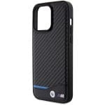 BMW BMHCP15X22NBCK Black Leather Carbon Kryt iPhone 15 Pro Max