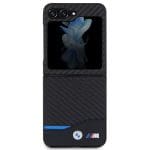 BMW BMHCZF522NBCK Black Leather Carbon Kryt Samsung Galaxy Z Flip 5