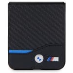 BMW BMHCZF522NBCK Black Leather Carbon Kryt Samsung Galaxy Z Flip 5