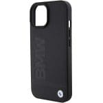 BMW BMHMP15MSLLBK Black MagSafe Leather Hot Stamp Kryt iPhone 15 Plus