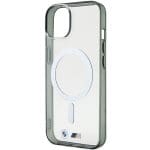BMW BMHMP15SHCRS Transparent Hardcase Silver Ring MagSafe Kryt iPhone 15