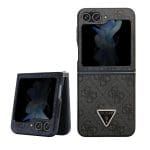 Guess 4G PU Leather Triangle Black Kryt Samsung Galaxy Z Flip 5