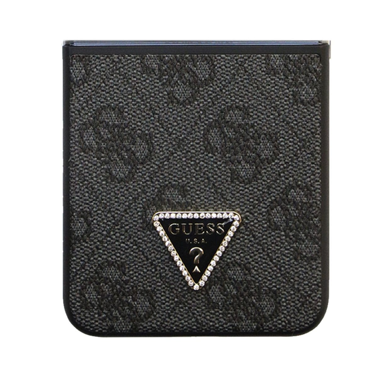 Guess 4G PU Leather Triangle Black Kryt Samsung Galaxy Z Flip 5