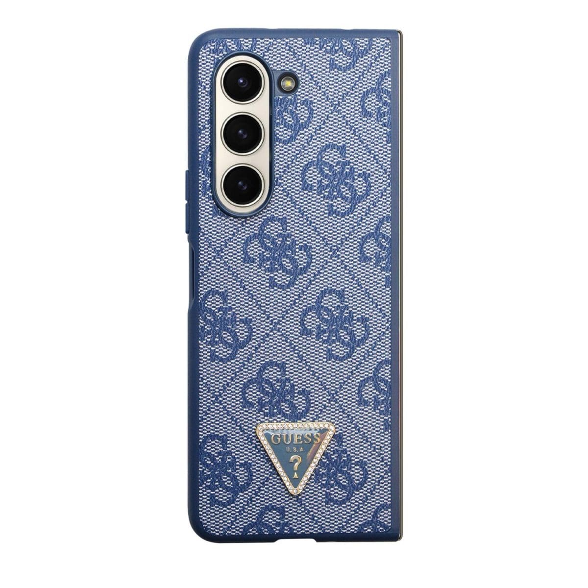 Guess 4G PU Leather Triangle Blue Kryt Samsung Galaxy Z Fold 5