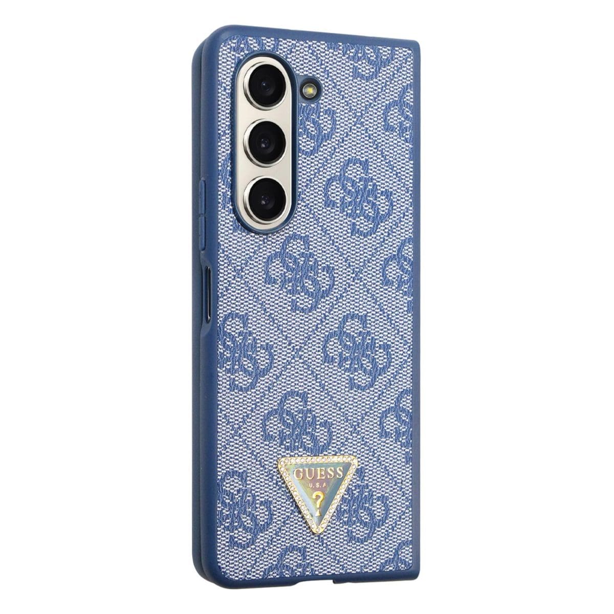 Guess 4G PU Leather Triangle Blue Kryt Samsung Galaxy Z Fold 5